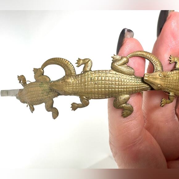 Eugenia Kim RARE HAND CAST bronze alligator headband bought at Henri Bendel, NYC main image 6